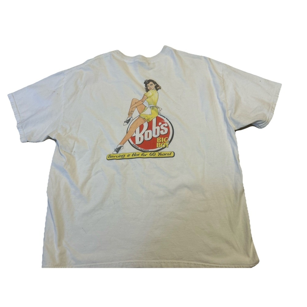 Vintage Bob's Big Boy Restaurant Pin Up Burbank California Adult XL T-shirt